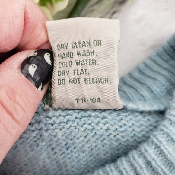 Vintage Sears Classics Wool Blend Sweater Mens M Unisex Light Blue VGUC - Picture 5 of 12